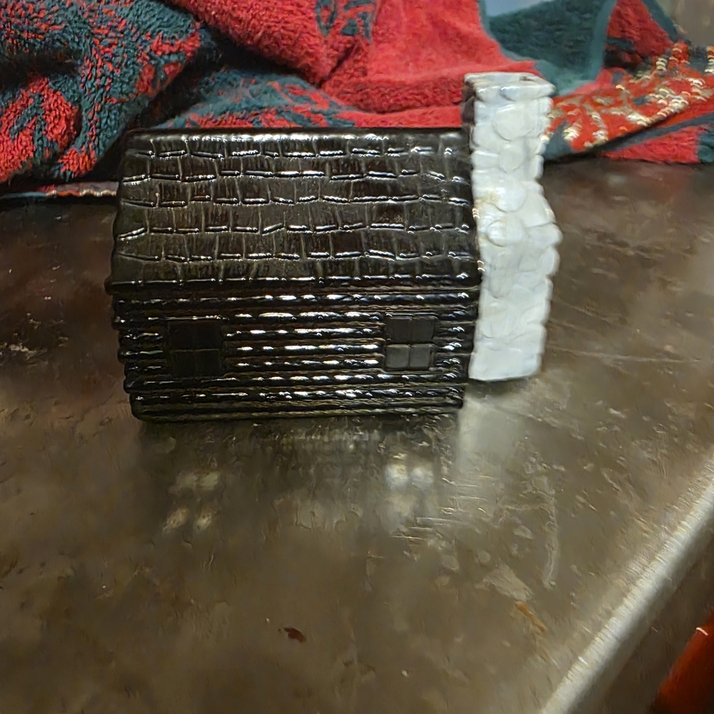Black Log Cabin Figurine